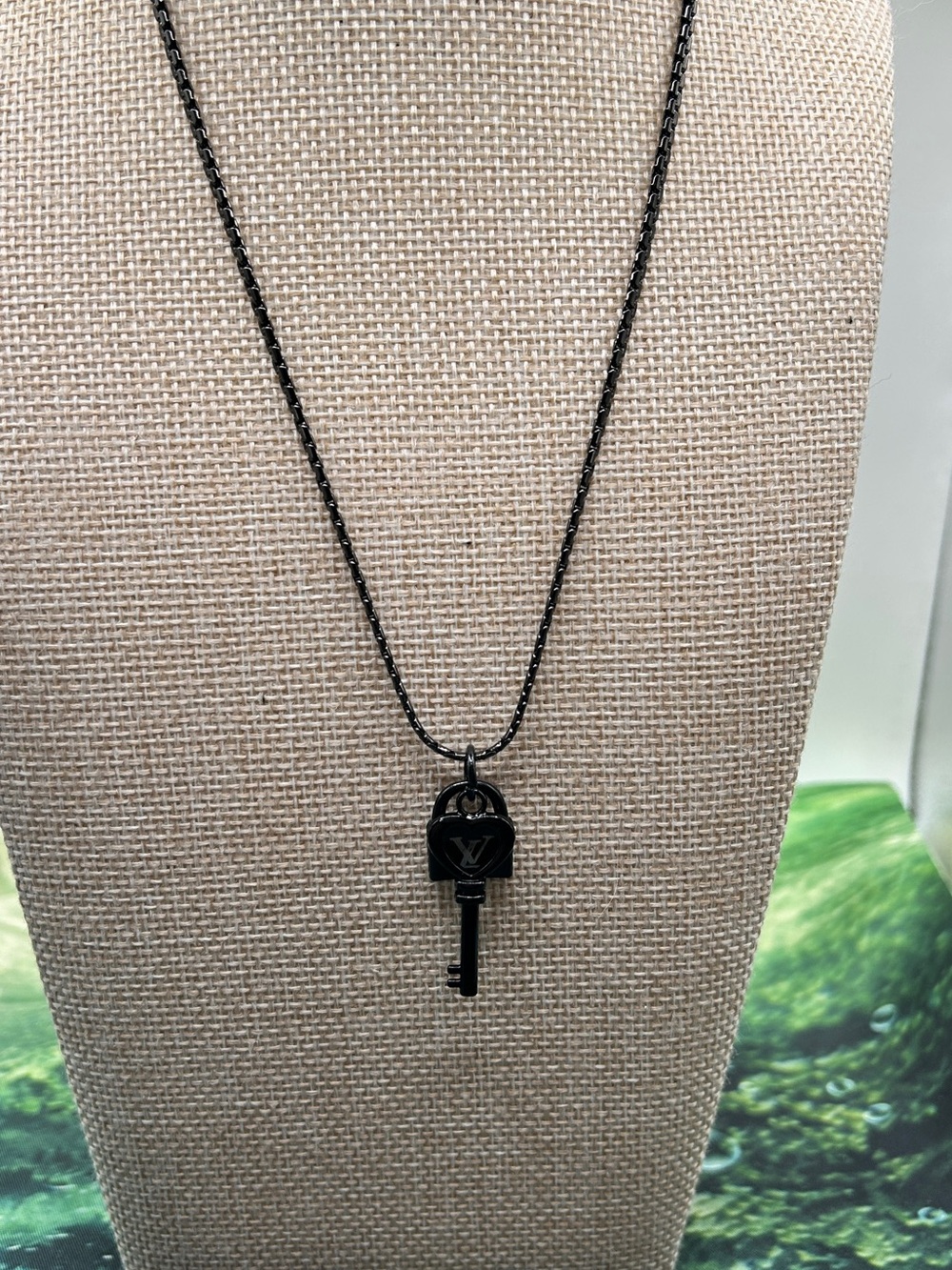 Black Key Pendant Necklace